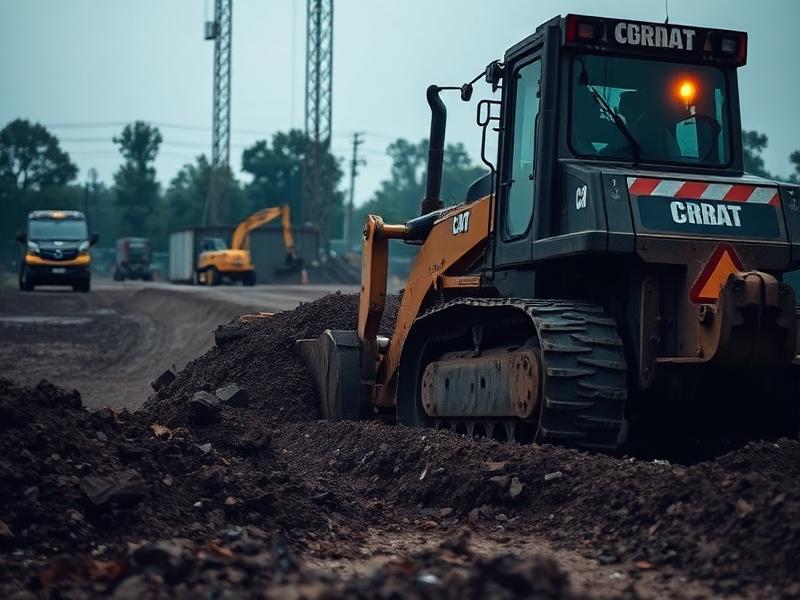 Dozer working on graded ground