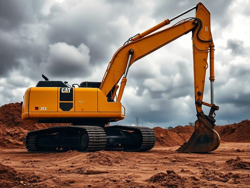 Excavator staged for repair